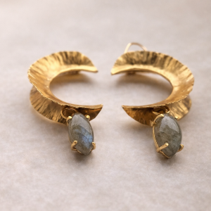 Half Moon Labradorite Earrings