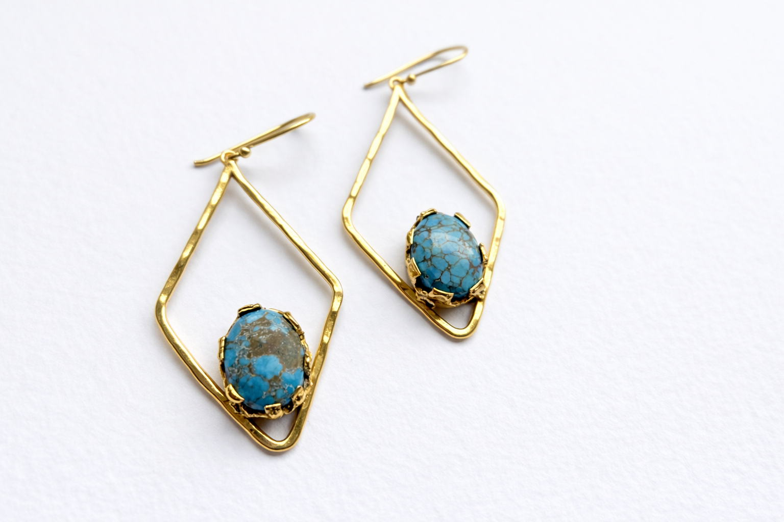 Diamond Shape Turquoise Earrings