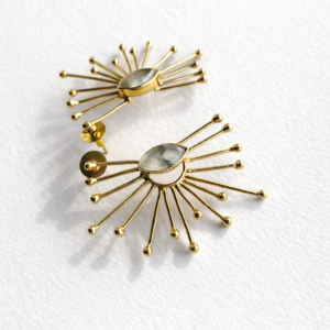 Half Sun Prehnite Earrings