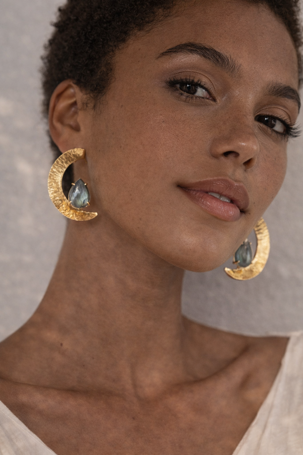 Handmade Half Moon Earrings - Image 2