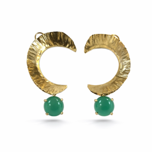 Half Moon Chalcedony Stone Earrings