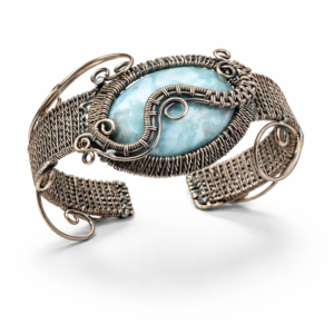 Handmade Copper Bracelet with Larimer Stone
