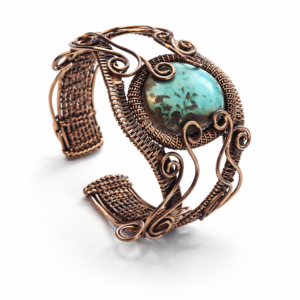 Handmade Copper Bracelet with Turquoise Stone
