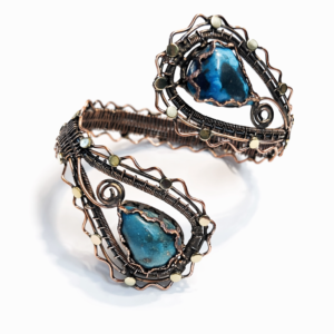 Handmade Copper Bracelet with Turquoise