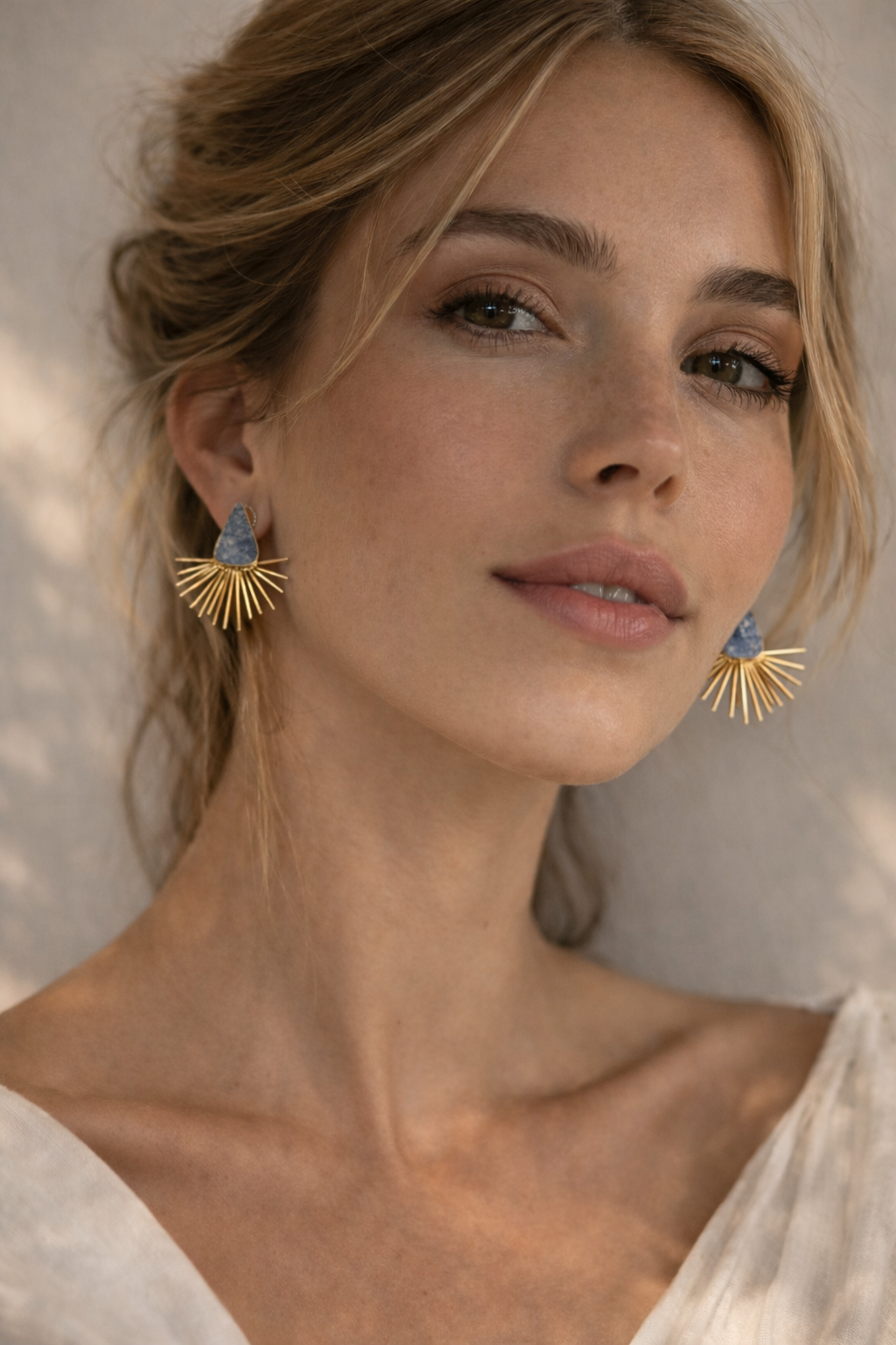 Sunbeam Earrings with Lapis Lazuli - Image 2