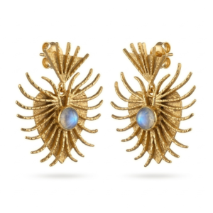 Handmade Heart Moonstone Earrings