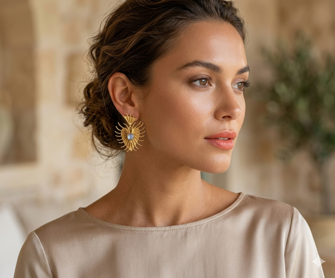 Handmade Heart Moonstone Earrings - Image 2