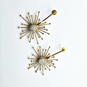 Snow Shape Moonstone Earrings