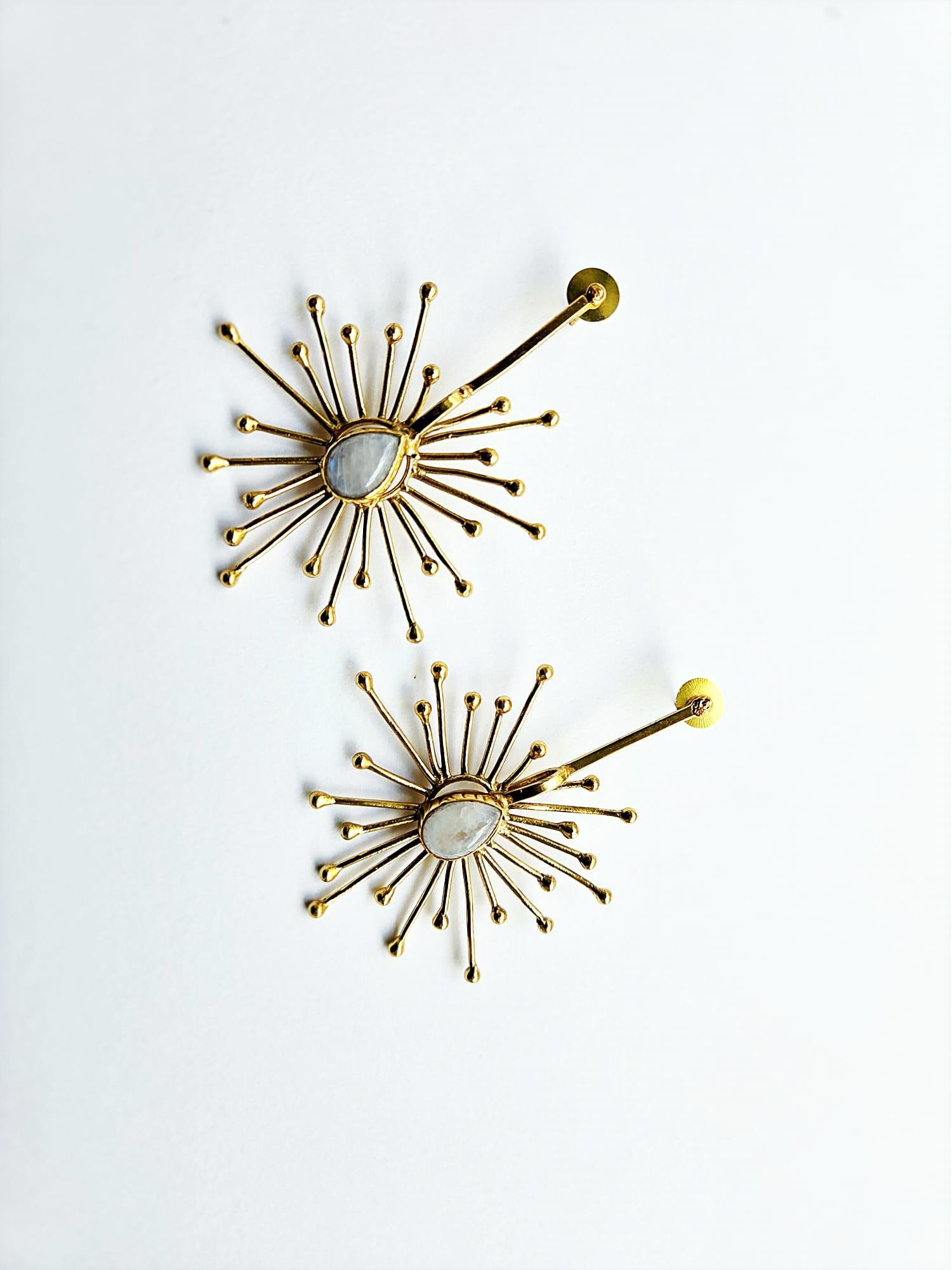 Snow Shape Moonstone Earrings