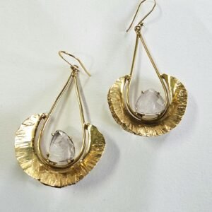 Handmade Gold Rutilate Quartz Earrings