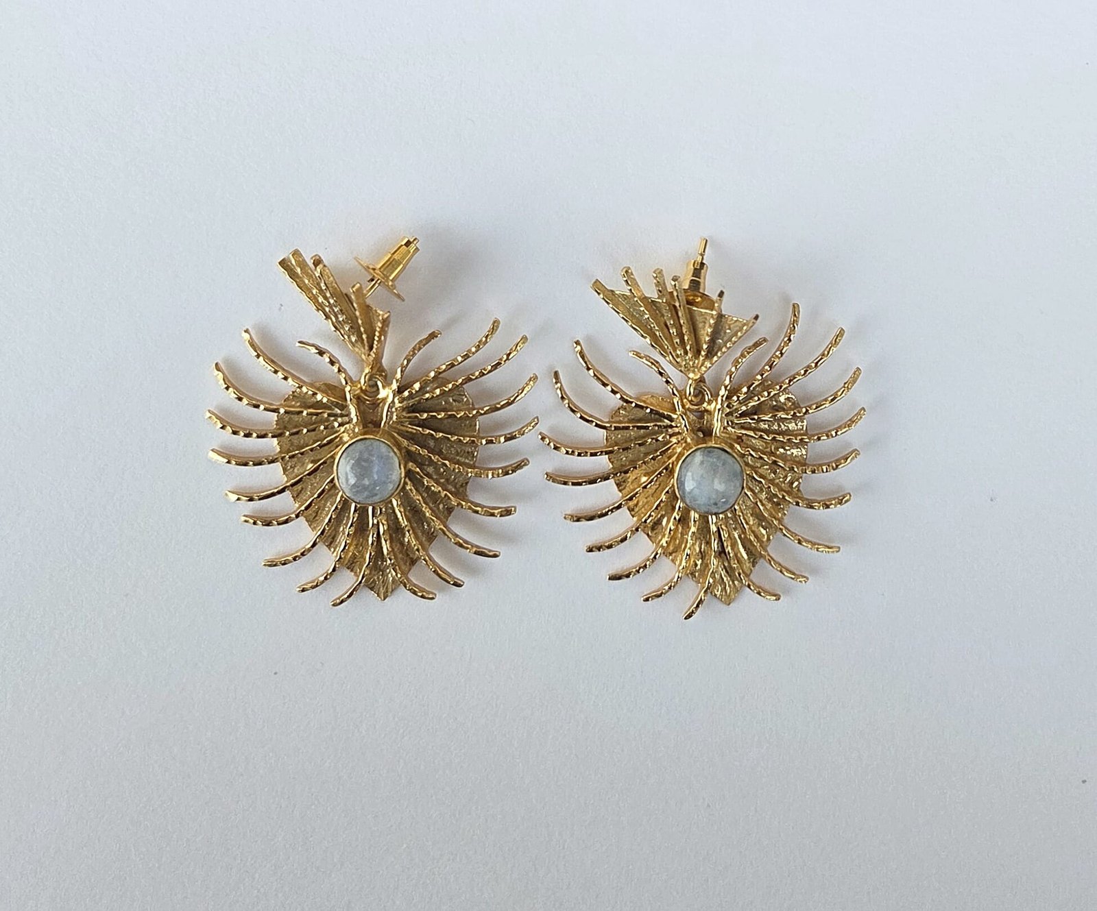 Handmade Heart Moonstone Earrings - Image 3