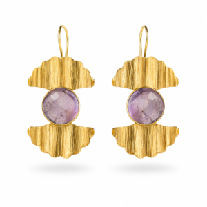 earrings with amethyst