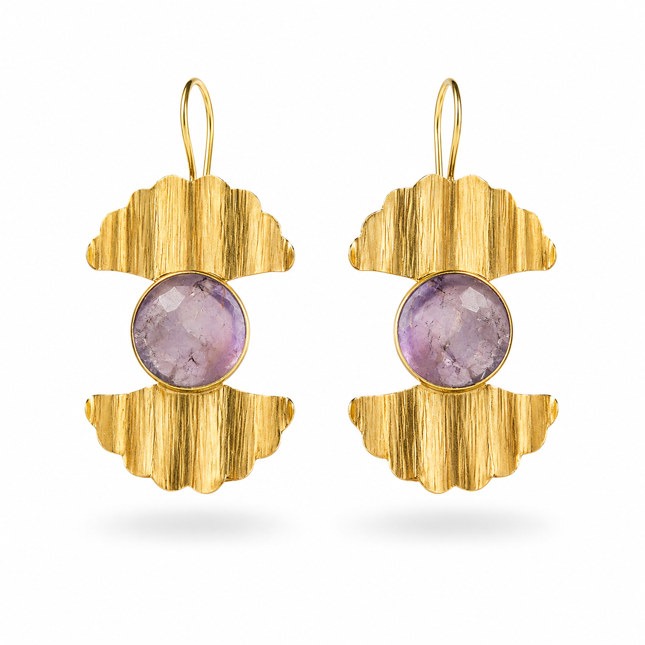 earrings with amethyst