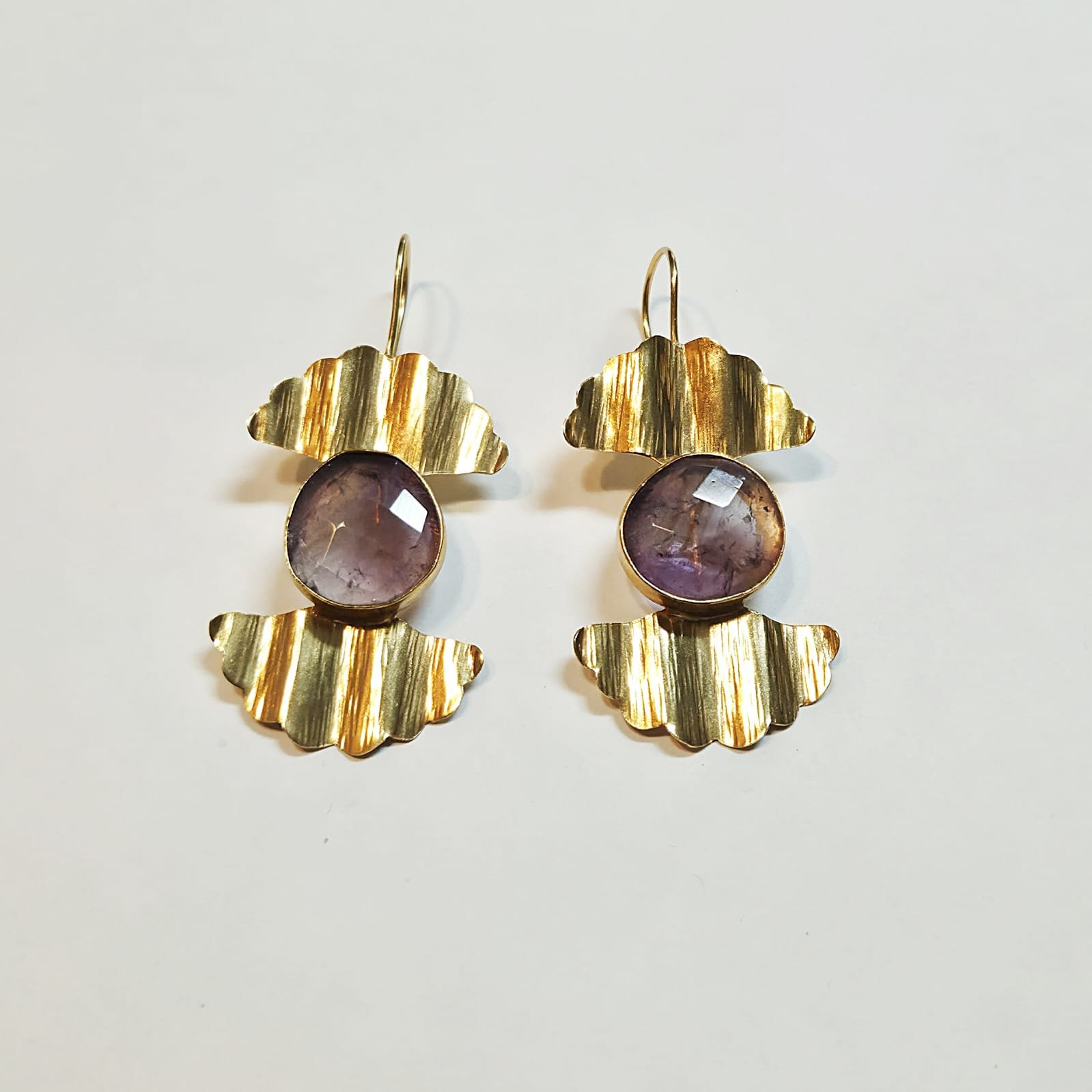 earrings with amethyst