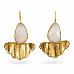 faceted chalcedony earrings