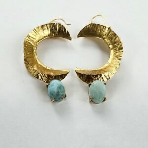 half moon larimar earrings