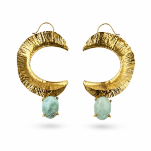 half moon larimar earrings