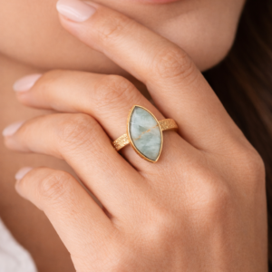 handmade larimar stone ring