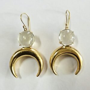 inverted moon crystal earrings