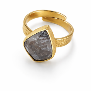 handmade leaf ring with moonstone