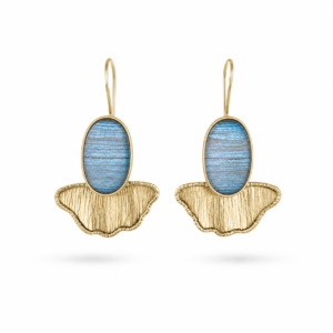 labradorite gold dangle earrings