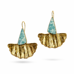 larimar fan earrings