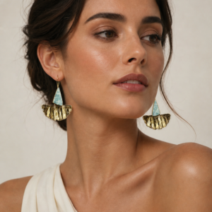 larimar fan earrings