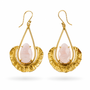 rose quartz drop earrings